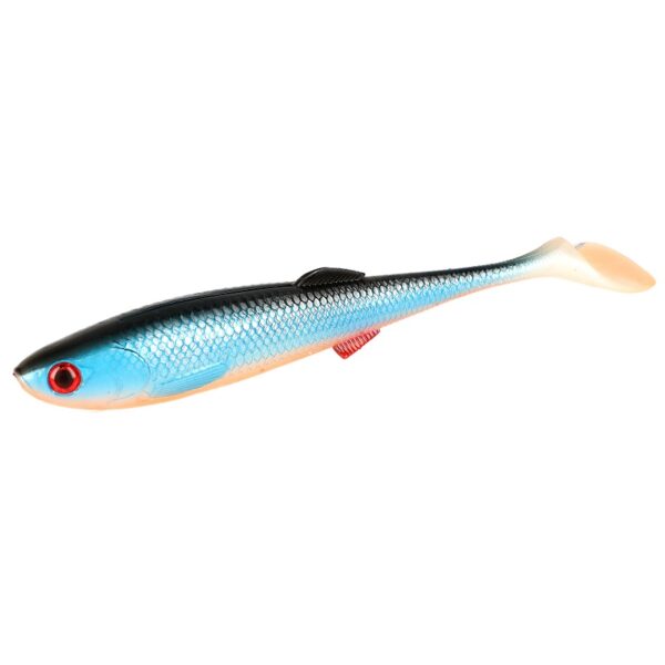 Mikado Lure Sicario 18cm/Blue Roach - 2 pcs The Sicario soft lure stands out for its lifelike design and vibrant Blue Roach color. Its realistic size and intense tail action make it an essential choice for anglers seeking a versatile predator lure.