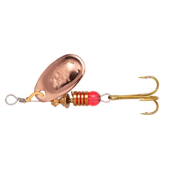 The Mikado Spinner Blaster NO 00 Copper features a medium-wide blade, offering exceptional versatility.