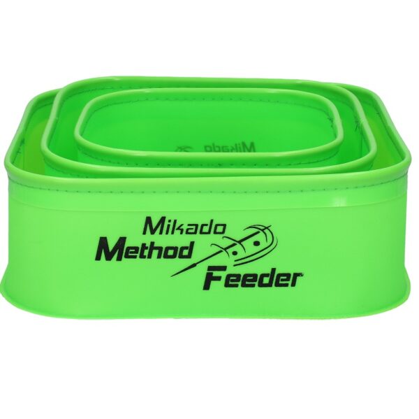 The Mikado Bag EVA - Method Feeder 007 Set includes three sturdy, easy-to-clean boxes crafted from high-quality EVA material.